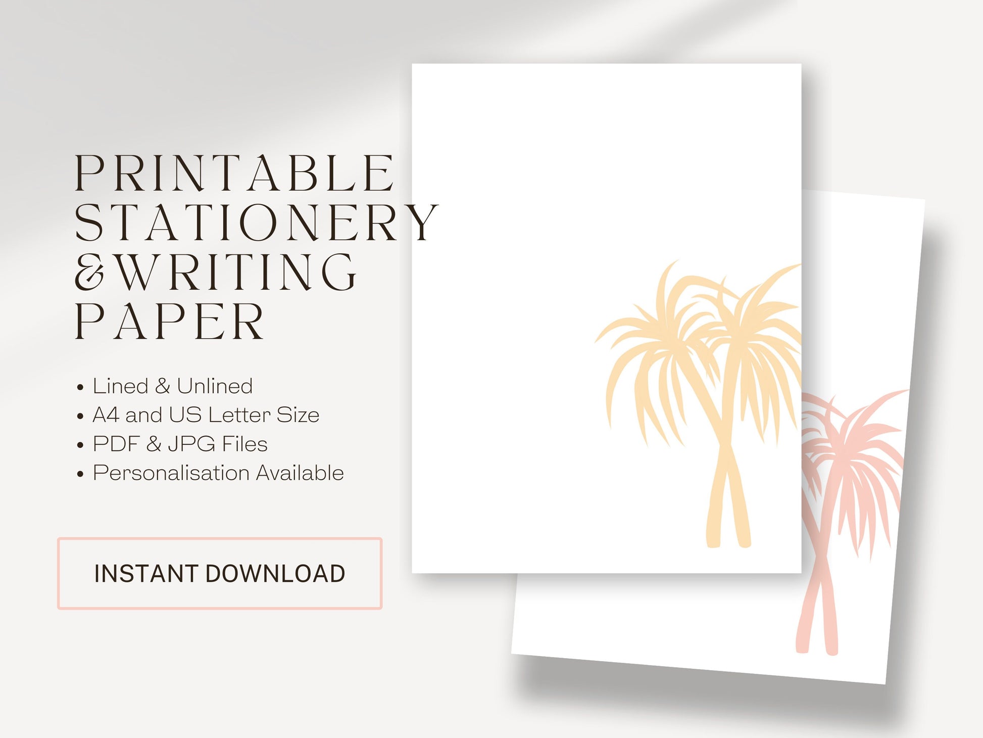 JW Letter Writing Paper | JW Printable | Letterheads | Pastel Palm Trees