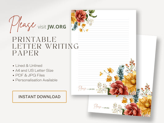 Visit jw.org, JW Letter Writing | Jehovah's Witnesses | Letterheads | Dutch Flowers