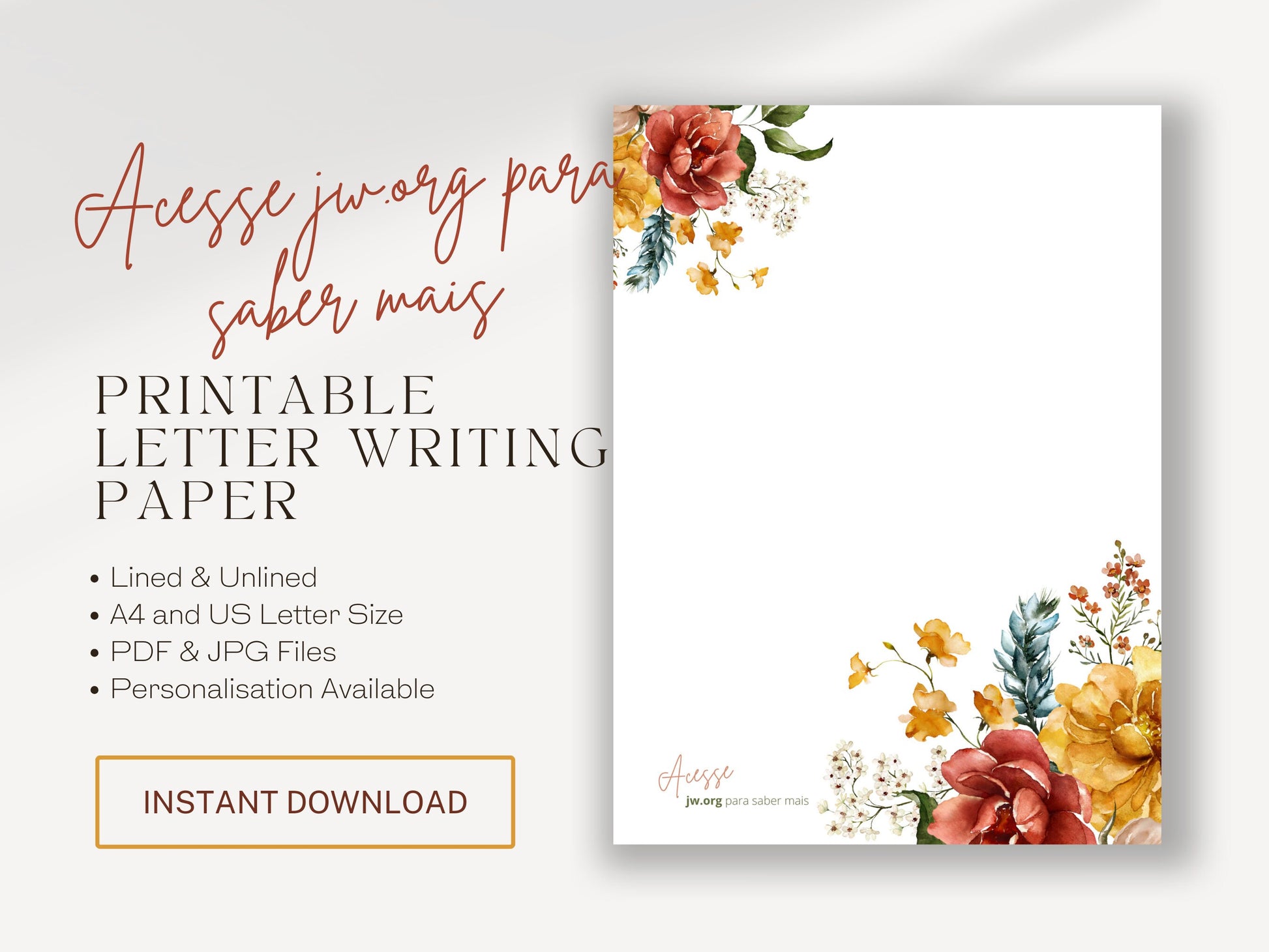 Visit jw.org, JW Letter Writing | Portuguese | Jehovah's Witnesses | Letterheads | Dutch Flowers