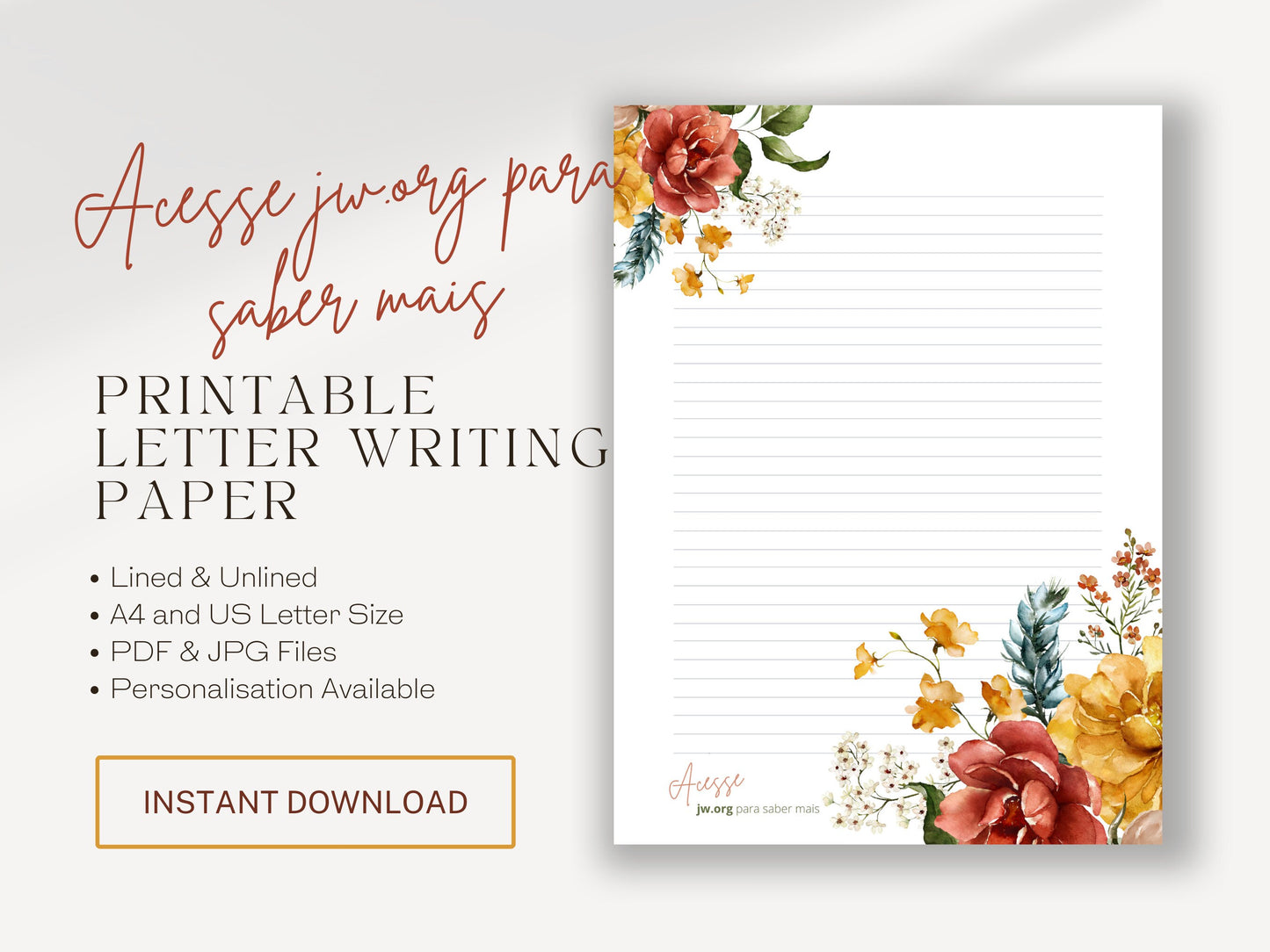 Visit jw.org, JW Letter Writing | Portuguese | Jehovah's Witnesses | Letterheads | Dutch Flowers