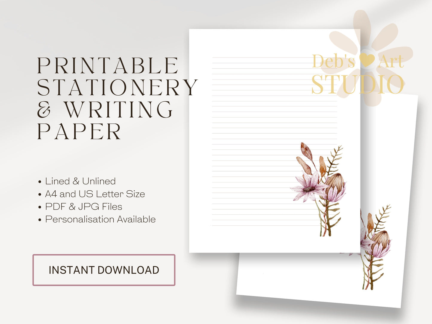 JW Letter Writing Paper | JW Printable | Letterheads | Botanical Print