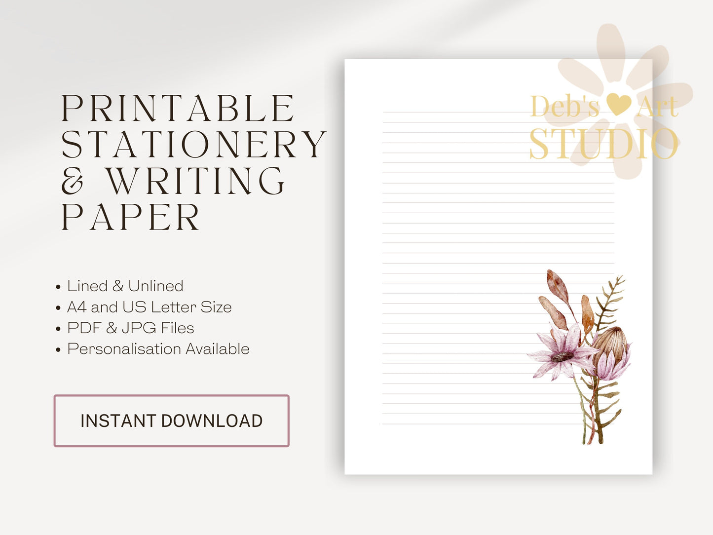 JW Letter Writing Paper | JW Printable | Letterheads | Botanical Print