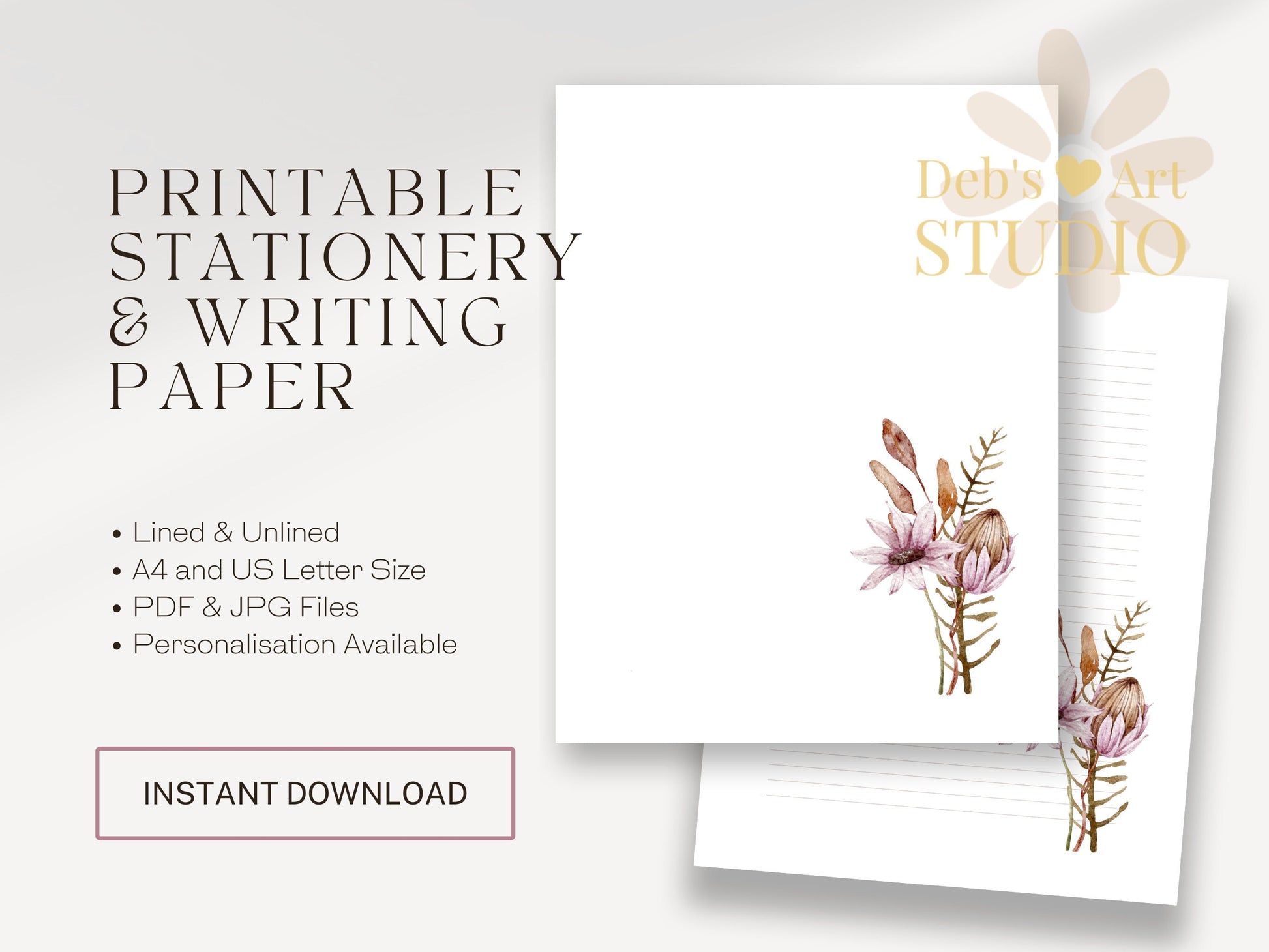 JW Letter Writing Paper | JW Printable | Letterheads | Botanical Print